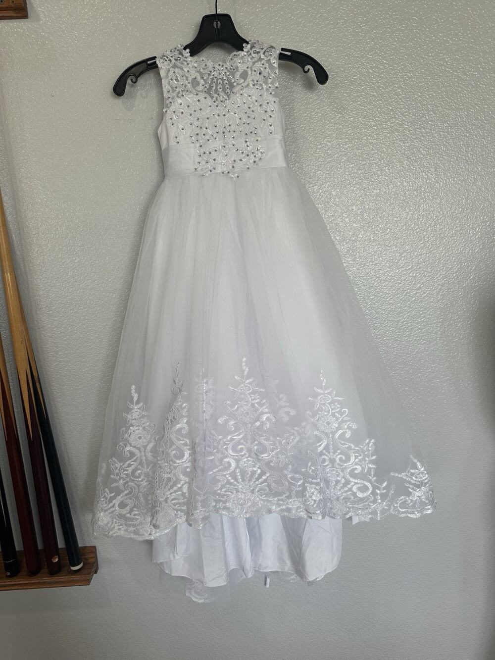 Short Sleeves Flower Girl Dress Wedding Lace Tulle Princess Kids Party Dress
